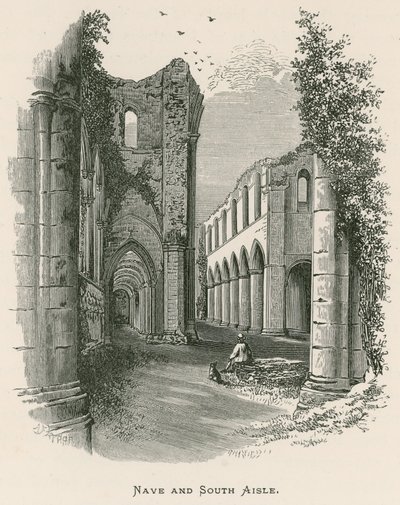 Abbaye de Fountains, nef et bas-côté sud - Alexander Francis Lydon